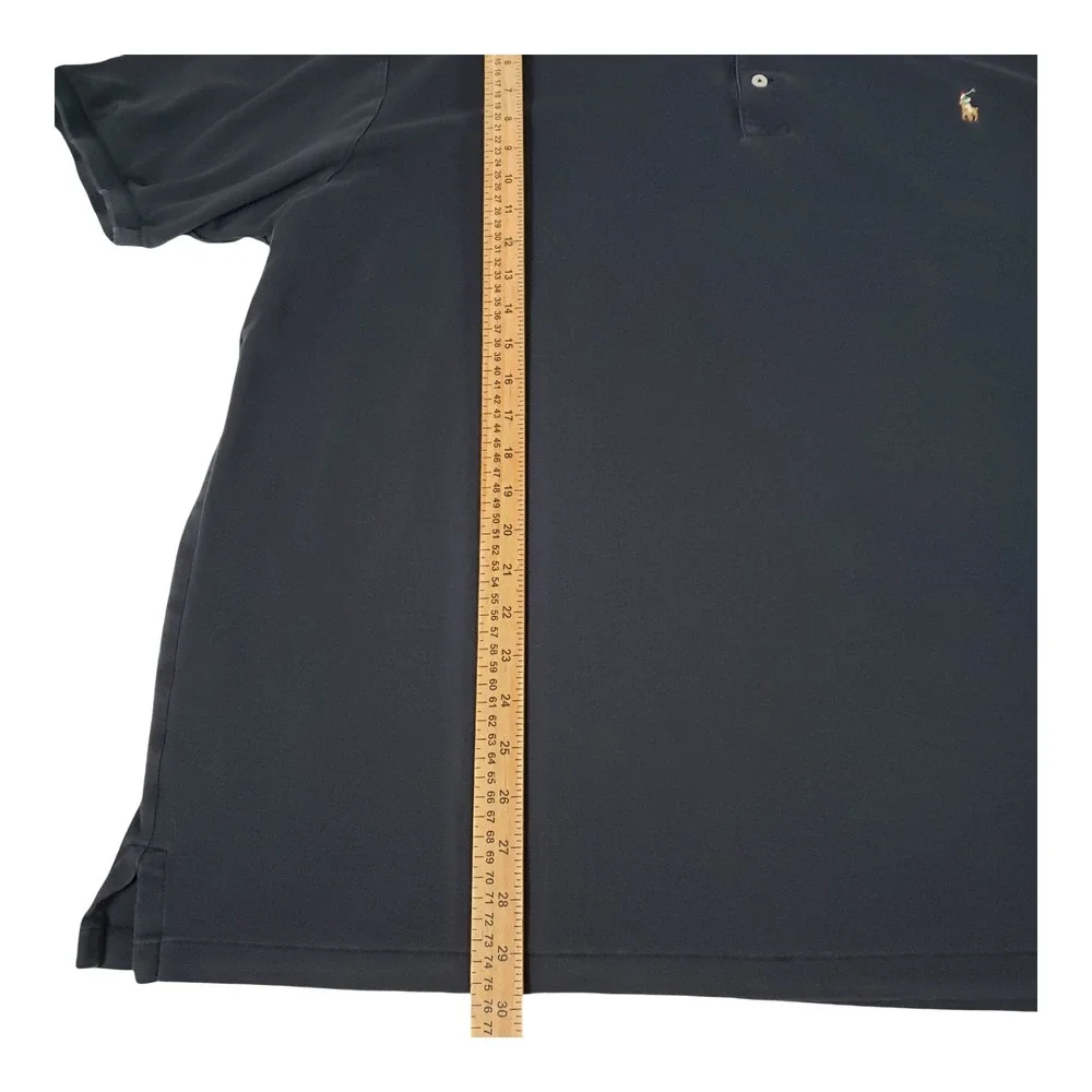 Polo Ralph Lauren Mens 3XLT Black Short Sleeve Cotton Polo Shirt Pony Logo